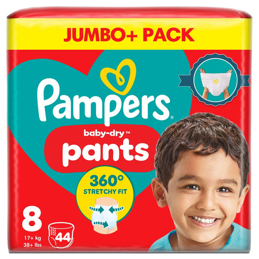 Pampers Baby-Dry Nappy Pants Size 8 (17kg+) Jumbo 44 per Pack
