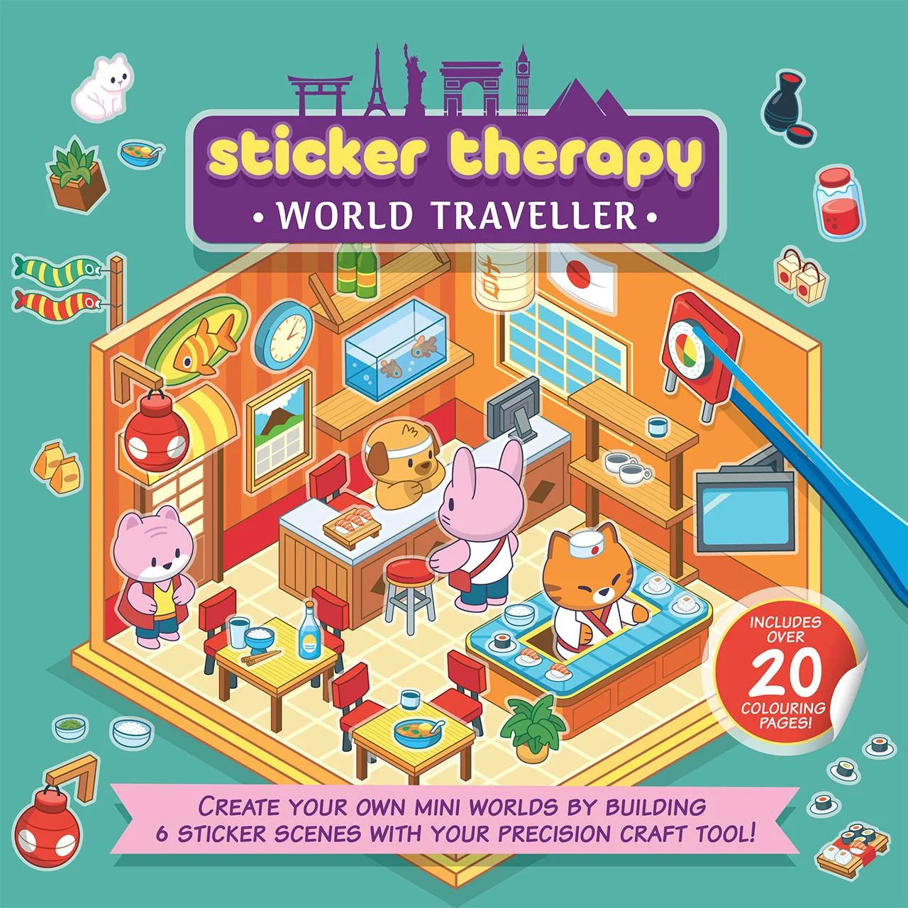 Igloo Books Sticker Therapy World Traveller