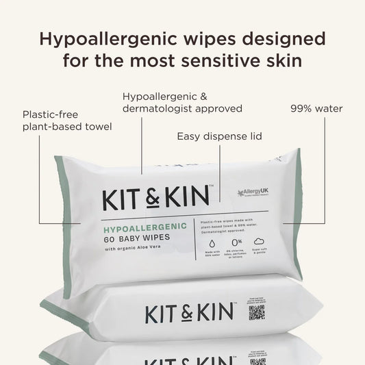 Kit & Kin Hypoallergenic Baby Wipes 60 per pack