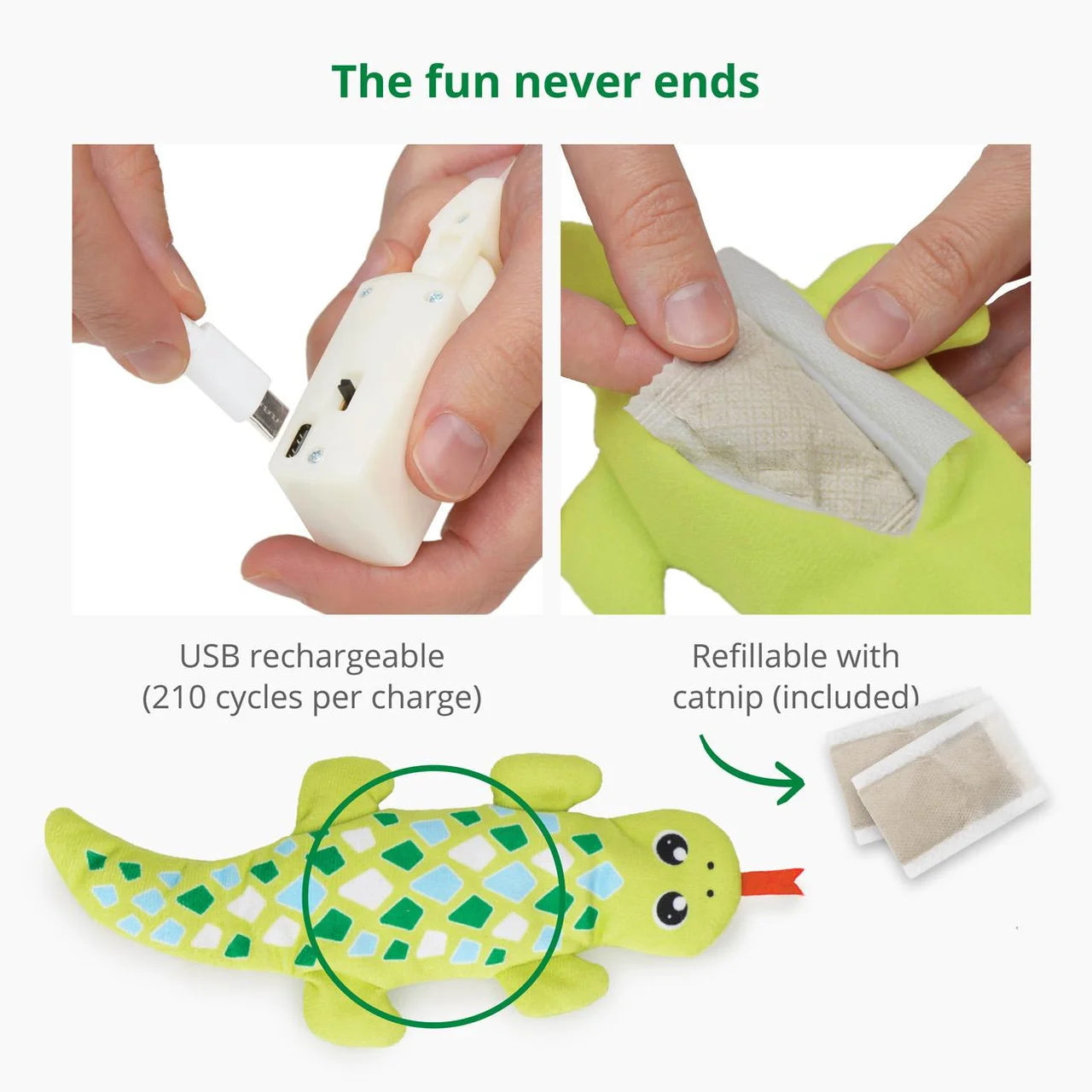 Catit Groovy Mini Gecko Green