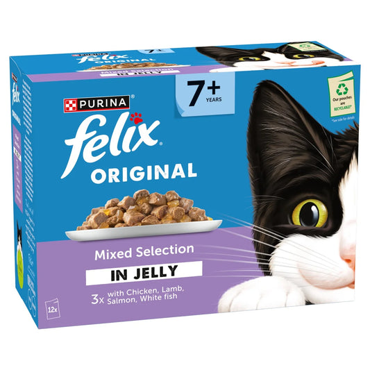 Felix Original Senior 7+ Mixed Selection in Jelly Wet Cat Food 12 x 85g