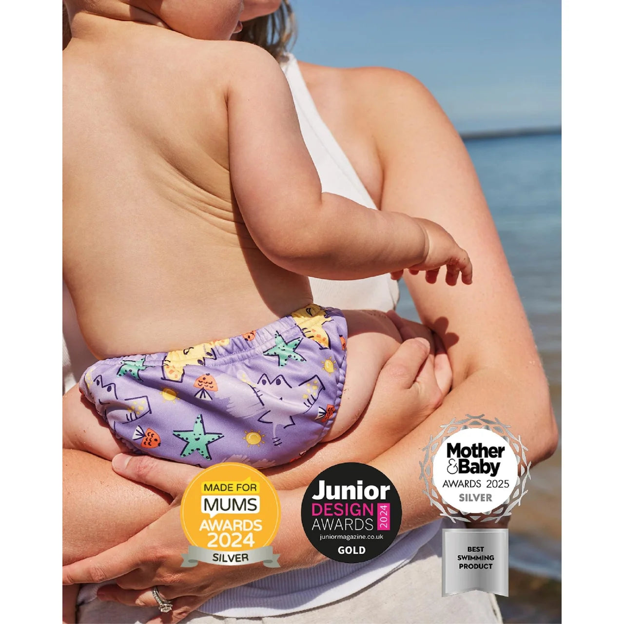 Bambino Mio Reusable Swim Nappy, Squeak & Finn, 2-3 years Size 4-5 , 2 per pack