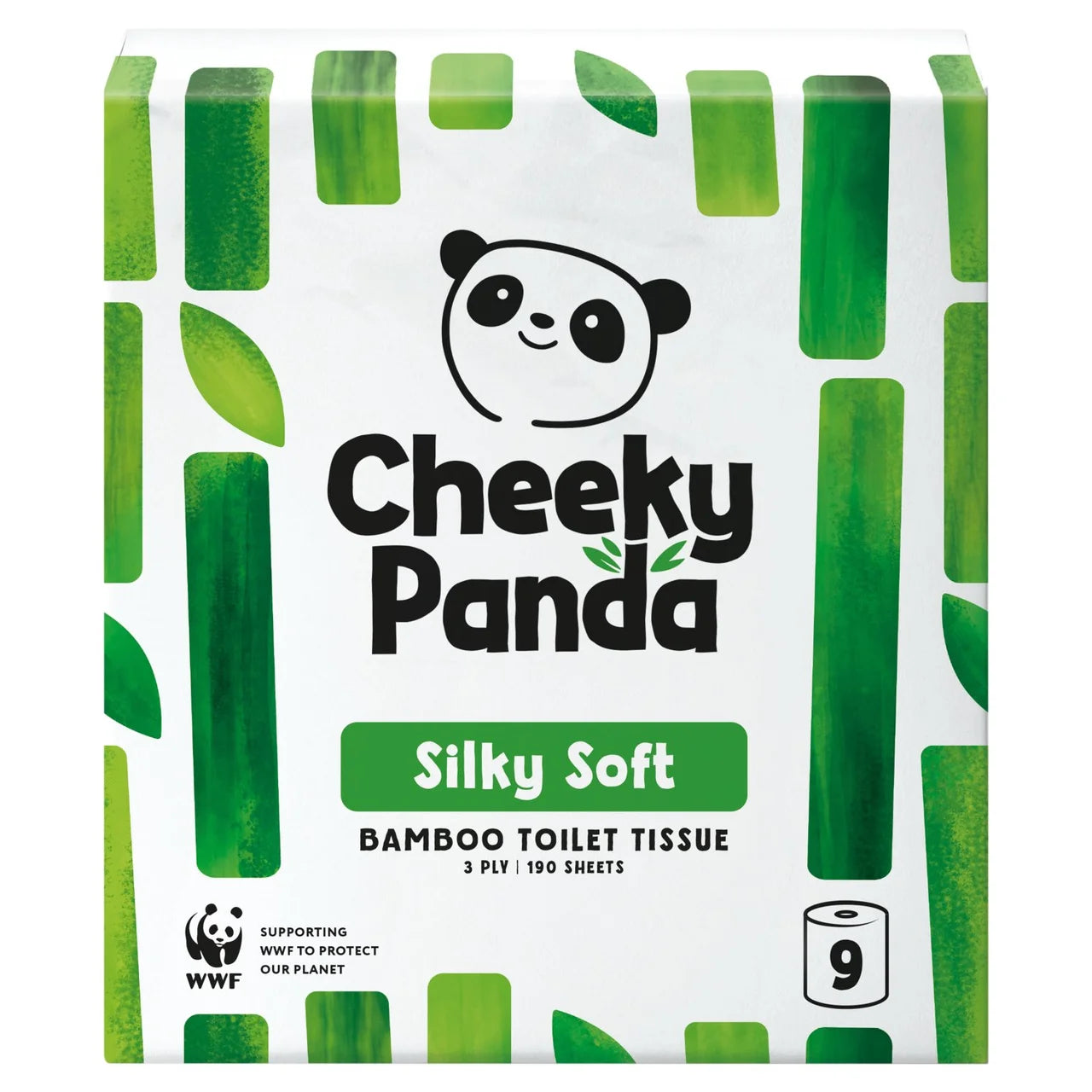 Cheeky Panda Silky Soft Bamboo Toilet Paper 9 per pack