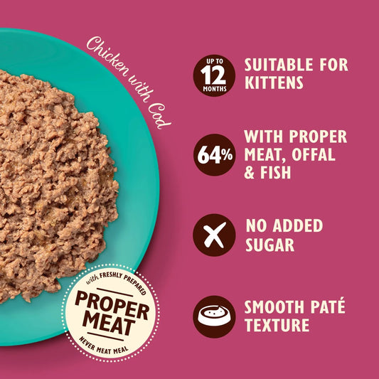 Lily's Kitchen Cat Smooth Chicken & Cod Pate for Kittens 85g