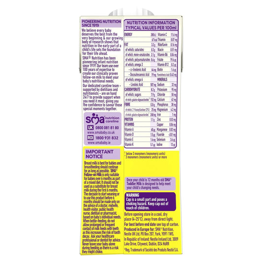 SMA 2 Follow-on Baby Milk Ready Made Liquid Formula 6 Months+ 200ml