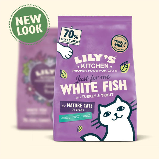 Lily's Kitchen Cat White Fish &Turkey Senior Recipe Dry Food 800g