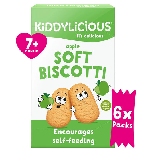 Kiddylicious Apple Soft Biscotti Baby Snacks Multi 6 x 20g