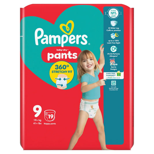 Pampers Baby Dry Nappy Pants Size 9 Essential 19 per pack