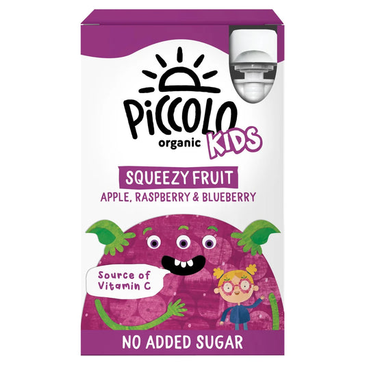 Piccolo Kids Squeezy Fruit Apple, Raspberry & Blueberry Multipack 4 x 90g