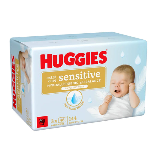 Huggies Pure Extra Sensitive Baby Wipes Triple 3 x 48 per pack