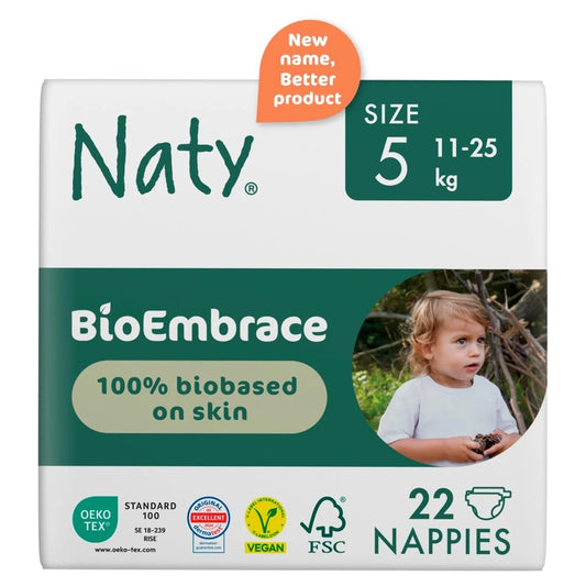 Naty BioEmbrace Nappies Size 5 (11-25kg) 22 per