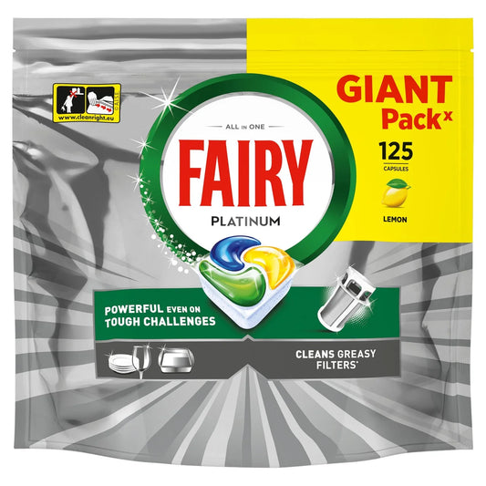 Fairy Platinum All in One Lemon Dishwasher Tablets 125ct