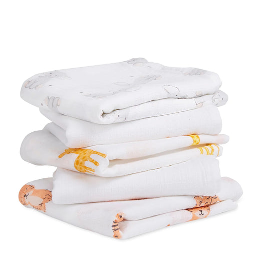 Aden + Anais Muslin Squares Safari Babes 5 per pack