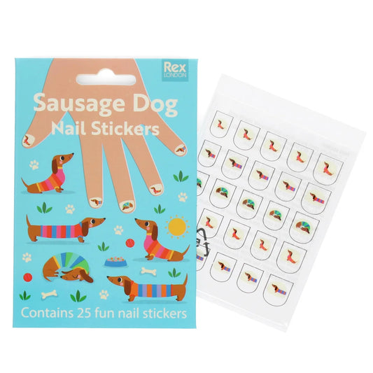 Rex London Childrens Nail Stickers Sunny Sausage Dog