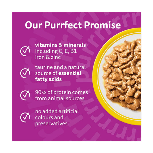 Whiskas 7+ Senior Wet Cat Food Pouches Poultry Feasts in Gravy 12 x 85g