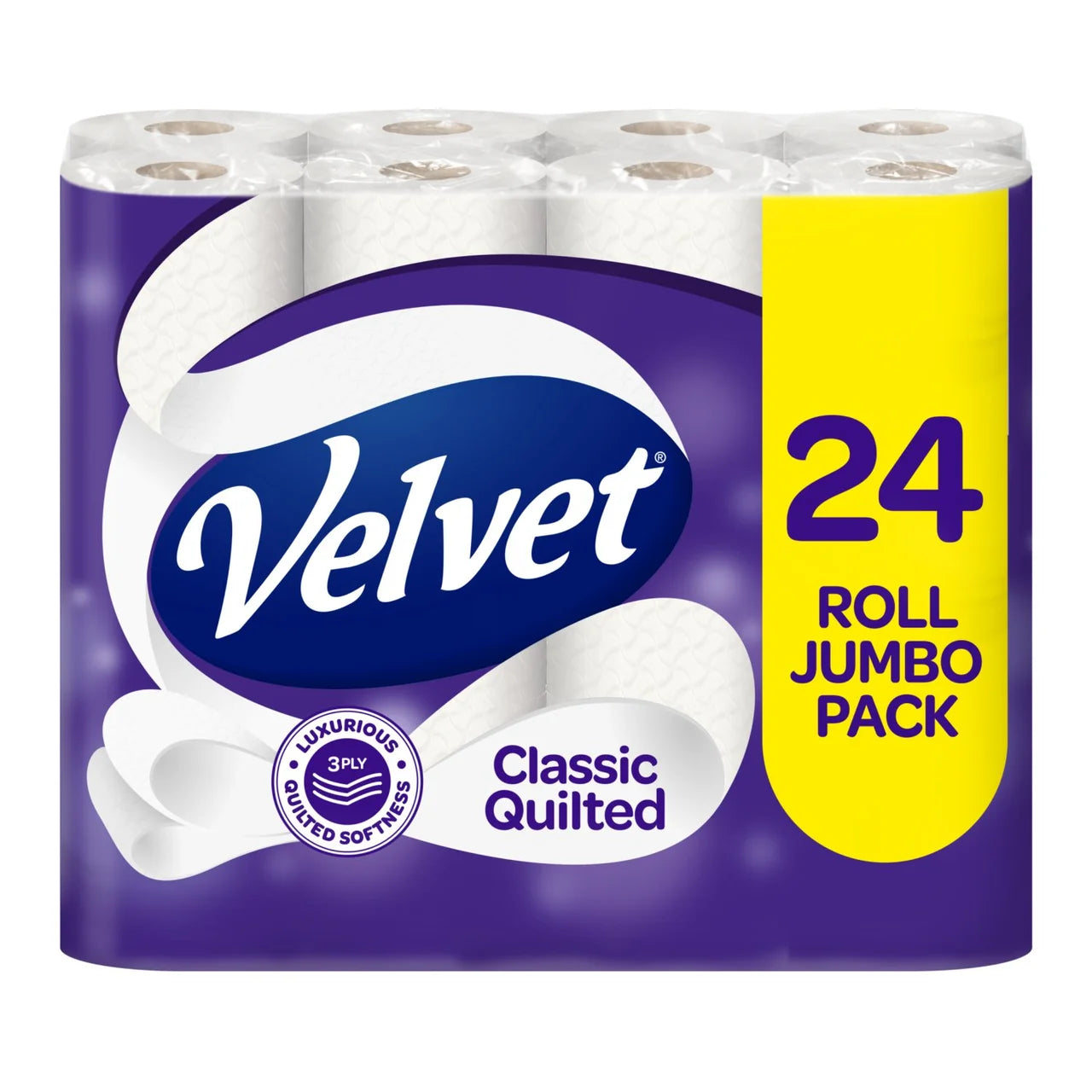 Velvet Classic Quilted Toilet Rolls 24 per pack