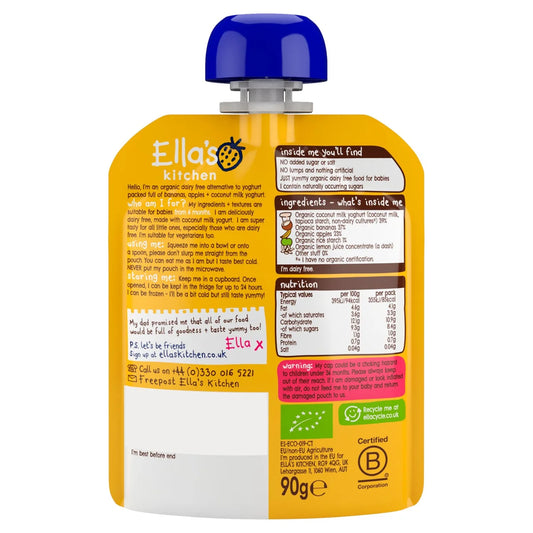 Ella's Kitchen Dairy Free Banana & Coconut Milk Baby Food Pouch 6+ Months 90g