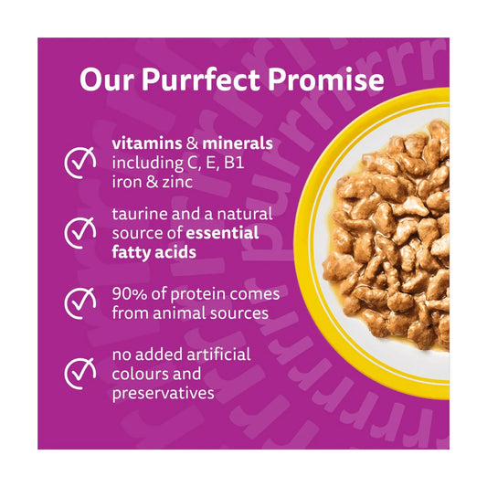 Whiskas 1+ Poultry Feasts Adult Wet Cat Food Pouches in Gravy 12 x 85g