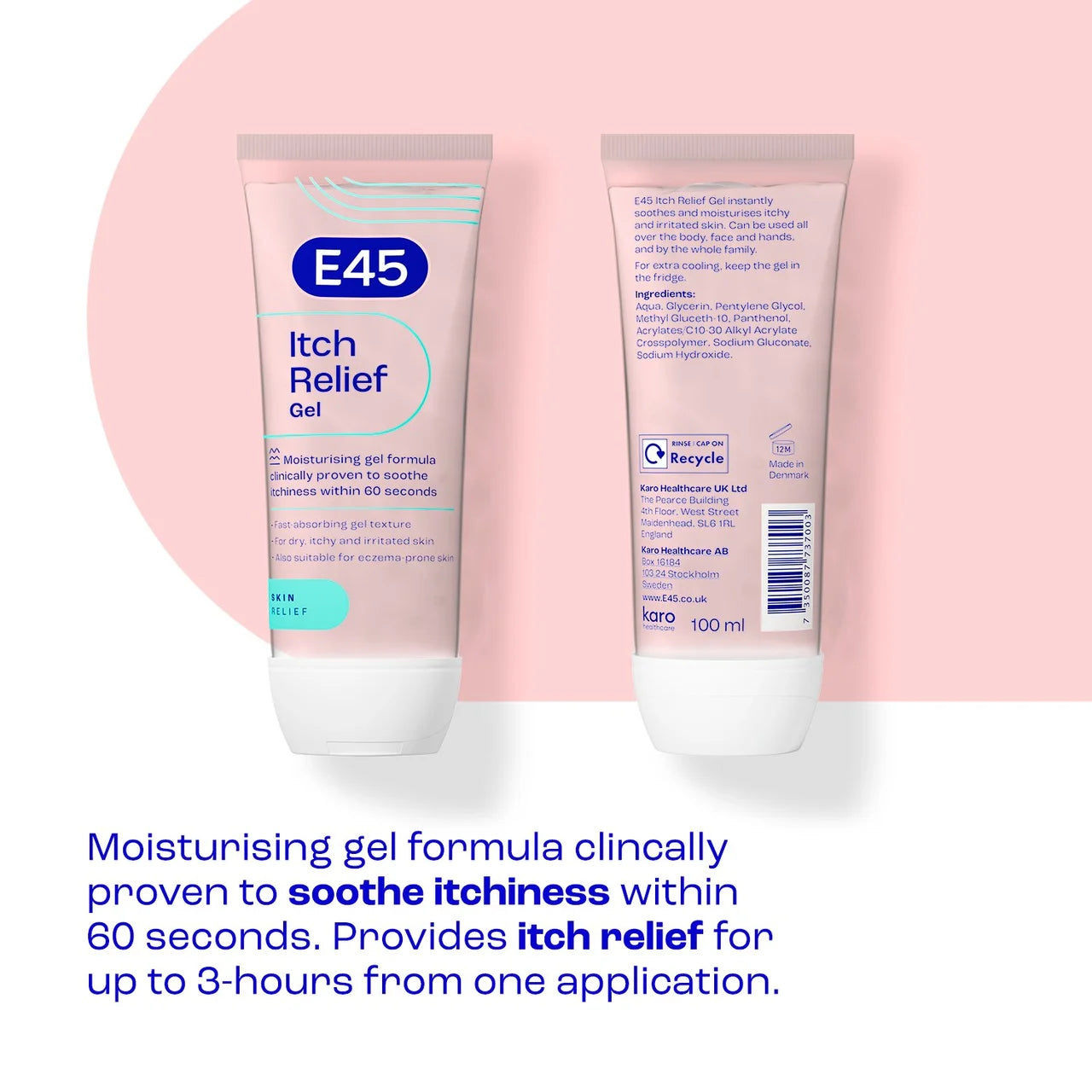 E45 Itch Relief Gel Instantly Soothes Dry, Itchy and Irritated Skin 100ml