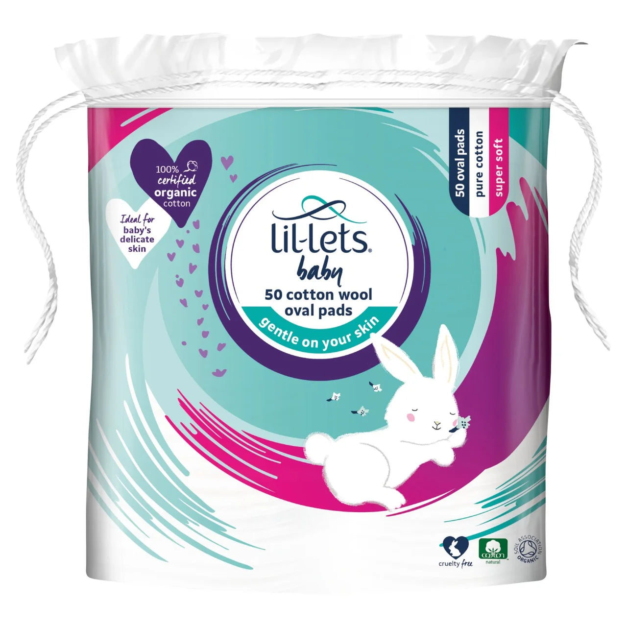 Lil-Lets Baby Cotton Wool Large Oval Pads 50 per pack