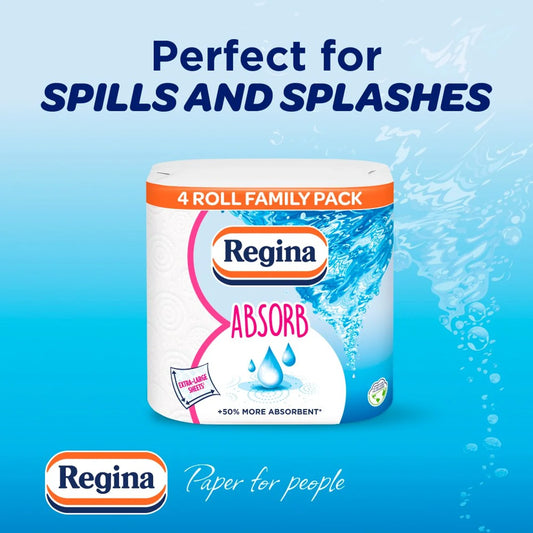 Regina Absorb Kitchen Roll 300 Supersized Sheets 4 per pack