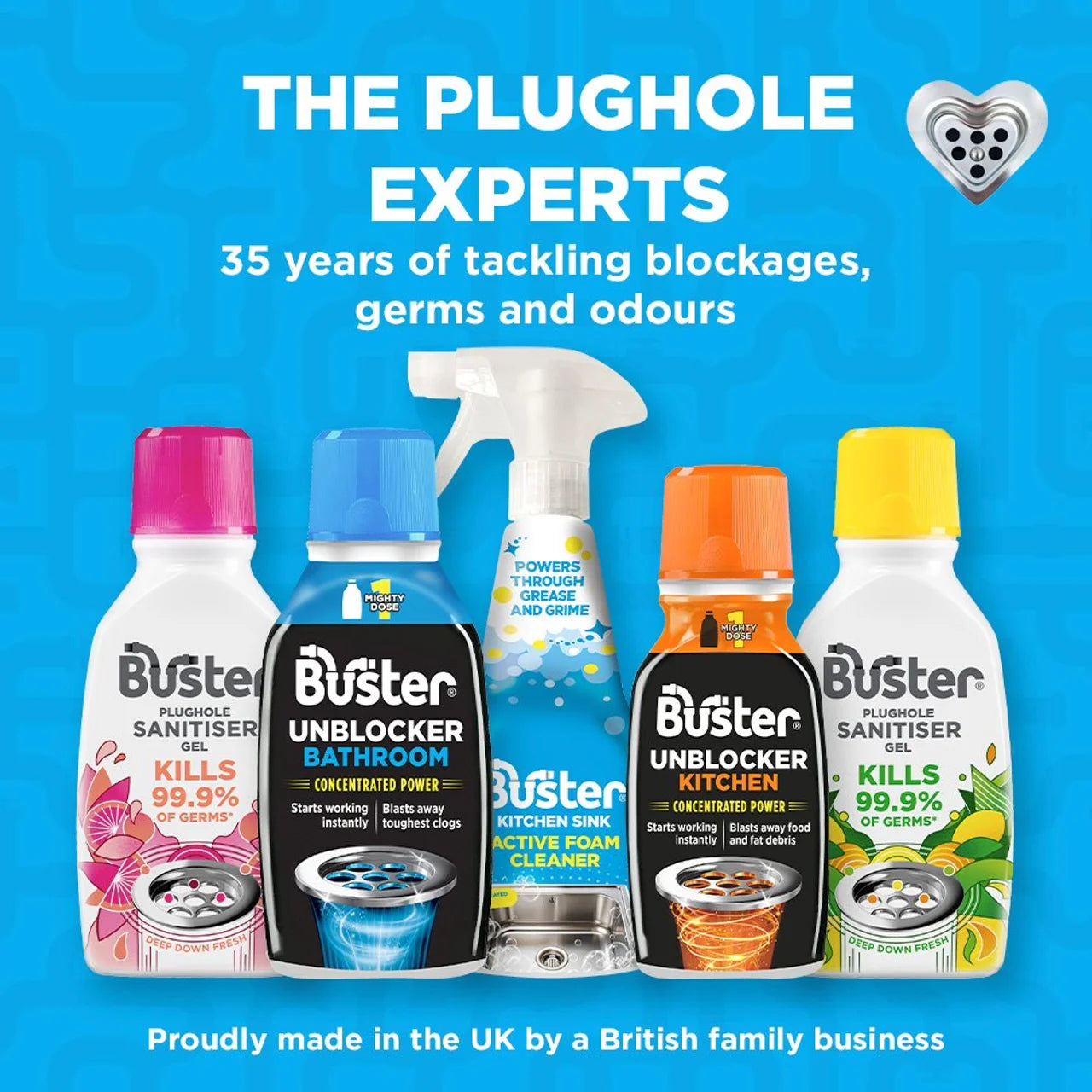 Buster Bathroom Drain Unblocker Mighty 1 Dose 300ml