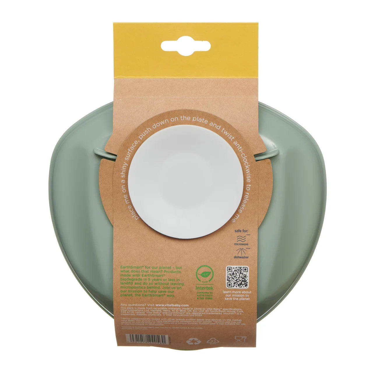 Vital Baby Nourish Power Suction Plate - natural moss