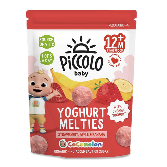 Piccolo Cocomelon Strawberry, Apple & Banana Yoghurt Melties 12+ Months 15g