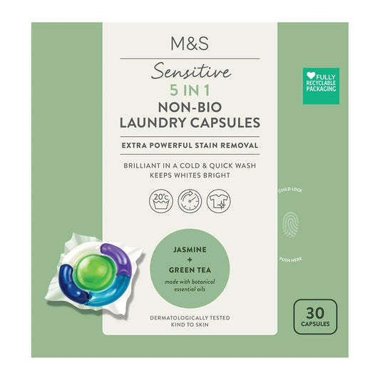 M&S Sensitive 5 in 1 Non-Bio Laundry Capsules 30 per pack