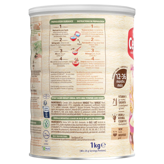Cerelac Infant Cereals with Milk Honey & Wheat 12+ Months 1kg