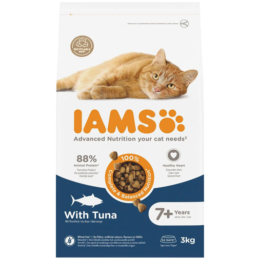 IAMS 7+ Senior Dry Cat Food Tuna 3kg