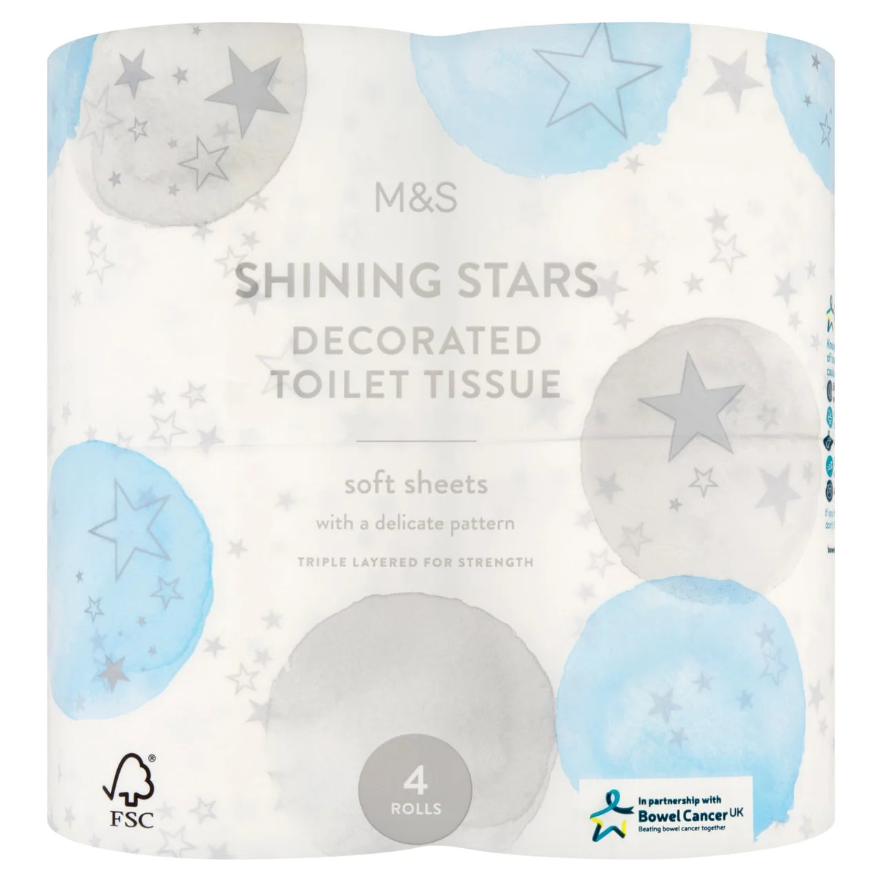M&S Silver Stars Toilet Paper 4 per pack