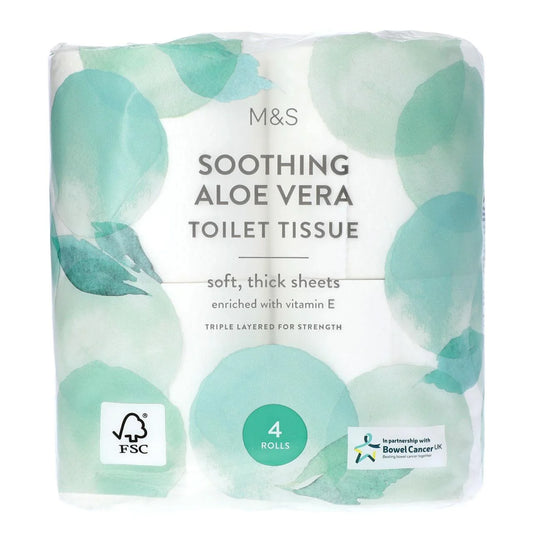 M&S Soothing Aloe Vera Toilet Tissue 4 per pack