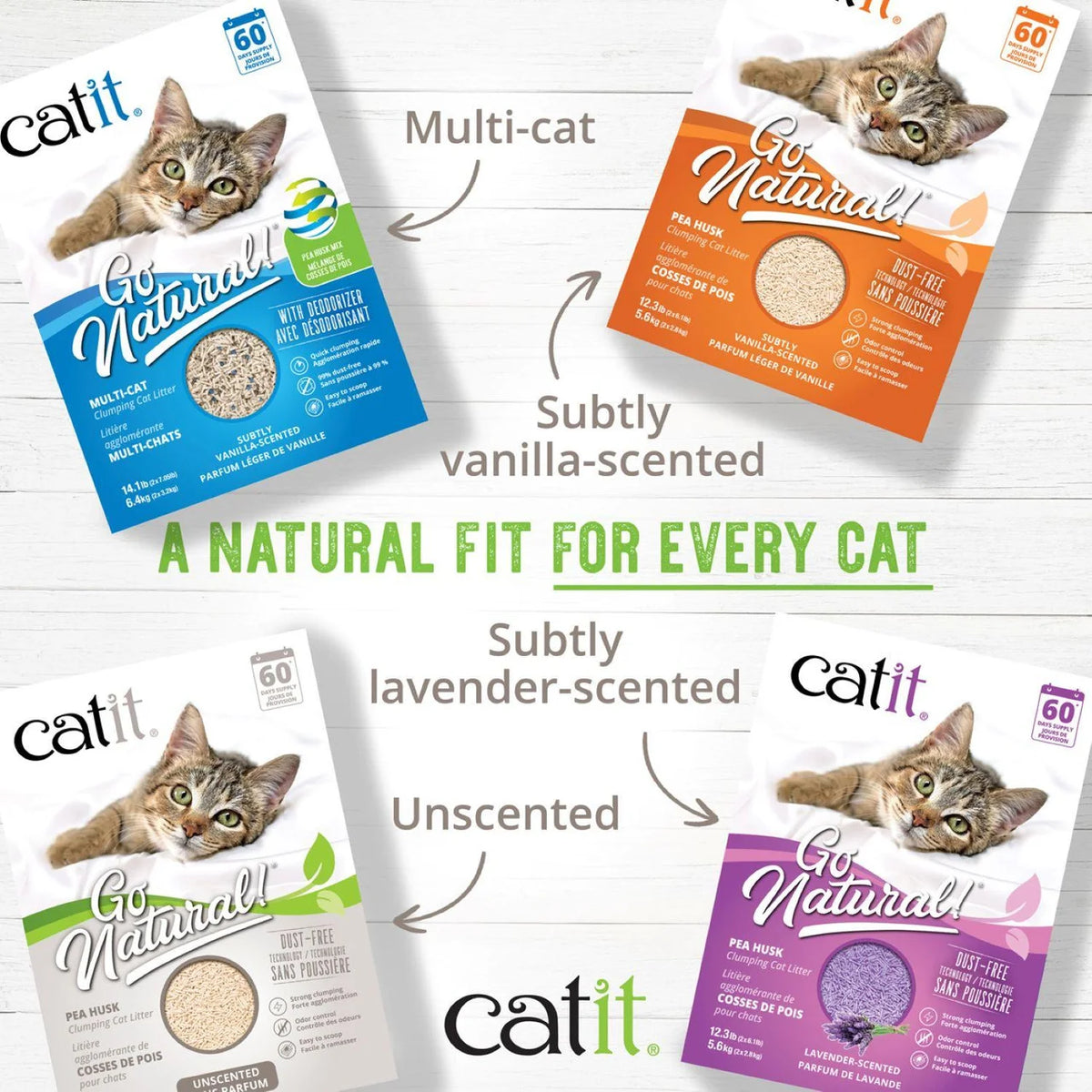 Catit Go Natural Pea Husk Litter Unscented 5.6kg