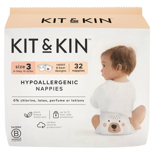 Kit & Kin Hypoallergenic Nappies Size 3 (6-10kg) 32 per pack