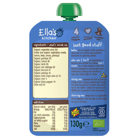 Ella's Kitchen Lamb Roast Baby Food Pouch 7+ Months 130g
