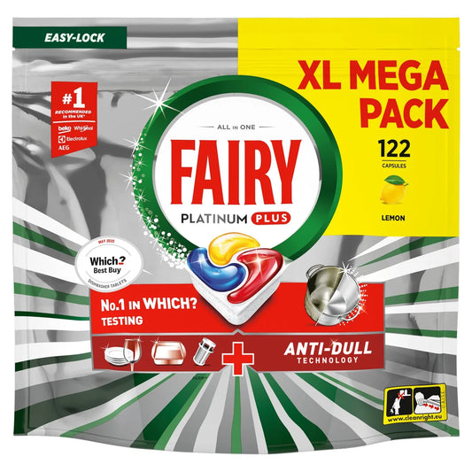 Fairy Platinum Plus Lemon Dishwasher Tablets 122ct
