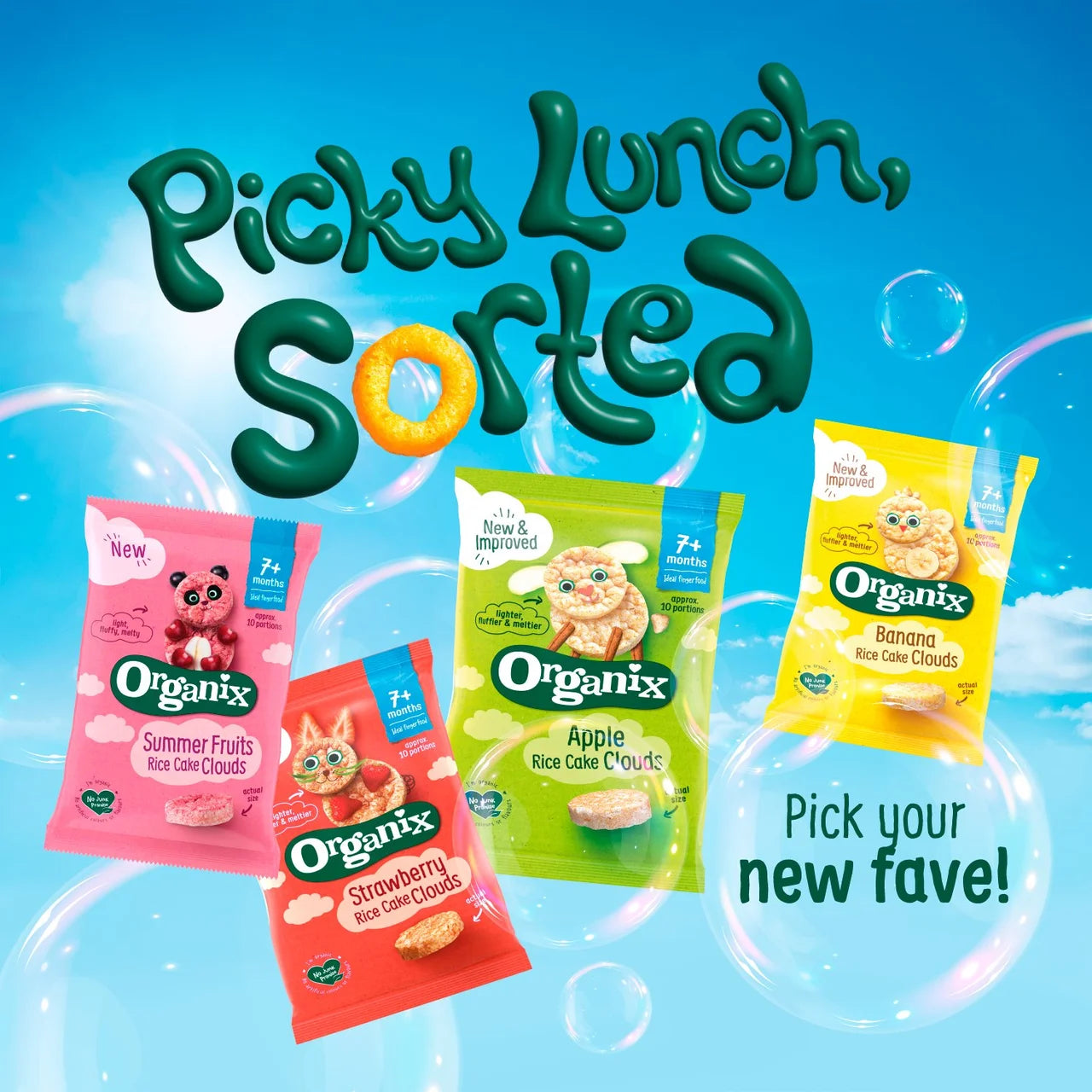 Organix Apple Rice Cake Clouds Organic Baby Snacks 7 months+