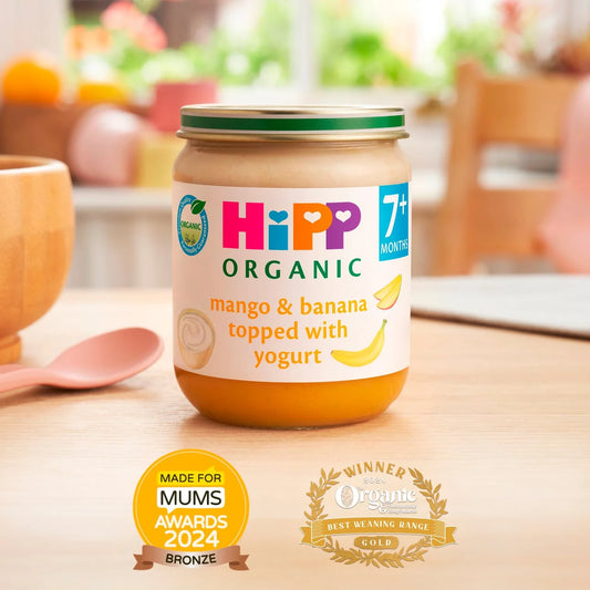 HiPP Organic Mango & Banana Topped with Yogurt Baby Food Jar 7+ Months 160g