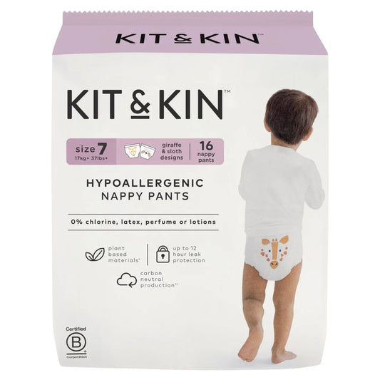 Kit & Kin Hypoallergenic Nappy Pants Size 7 (17+kg) 16 per pack