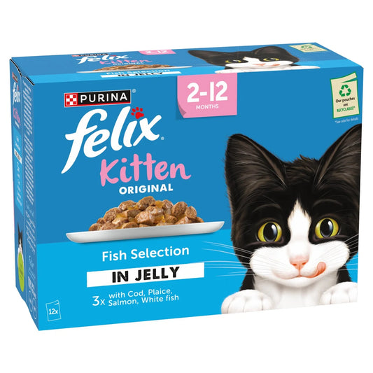 Felix Original Kitten Fish Selection in Jelly Wet Cat Food 12 x 85g