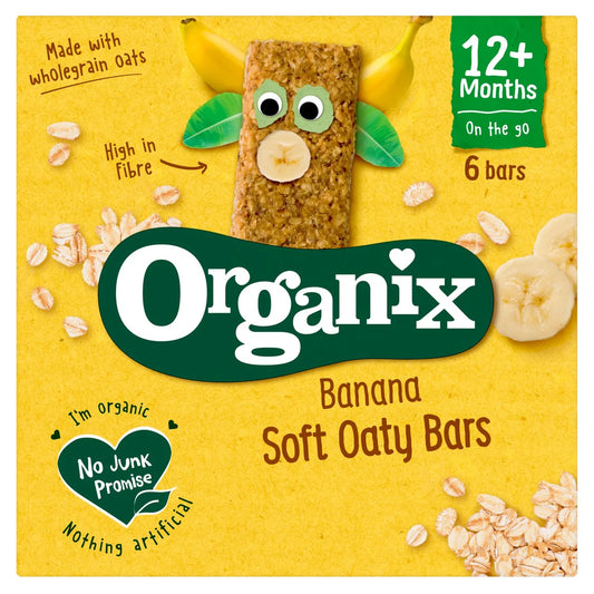 Organix Banana Soft Oaty Bars Toddler Snacks Multipack 12 months+ 6 x 23g