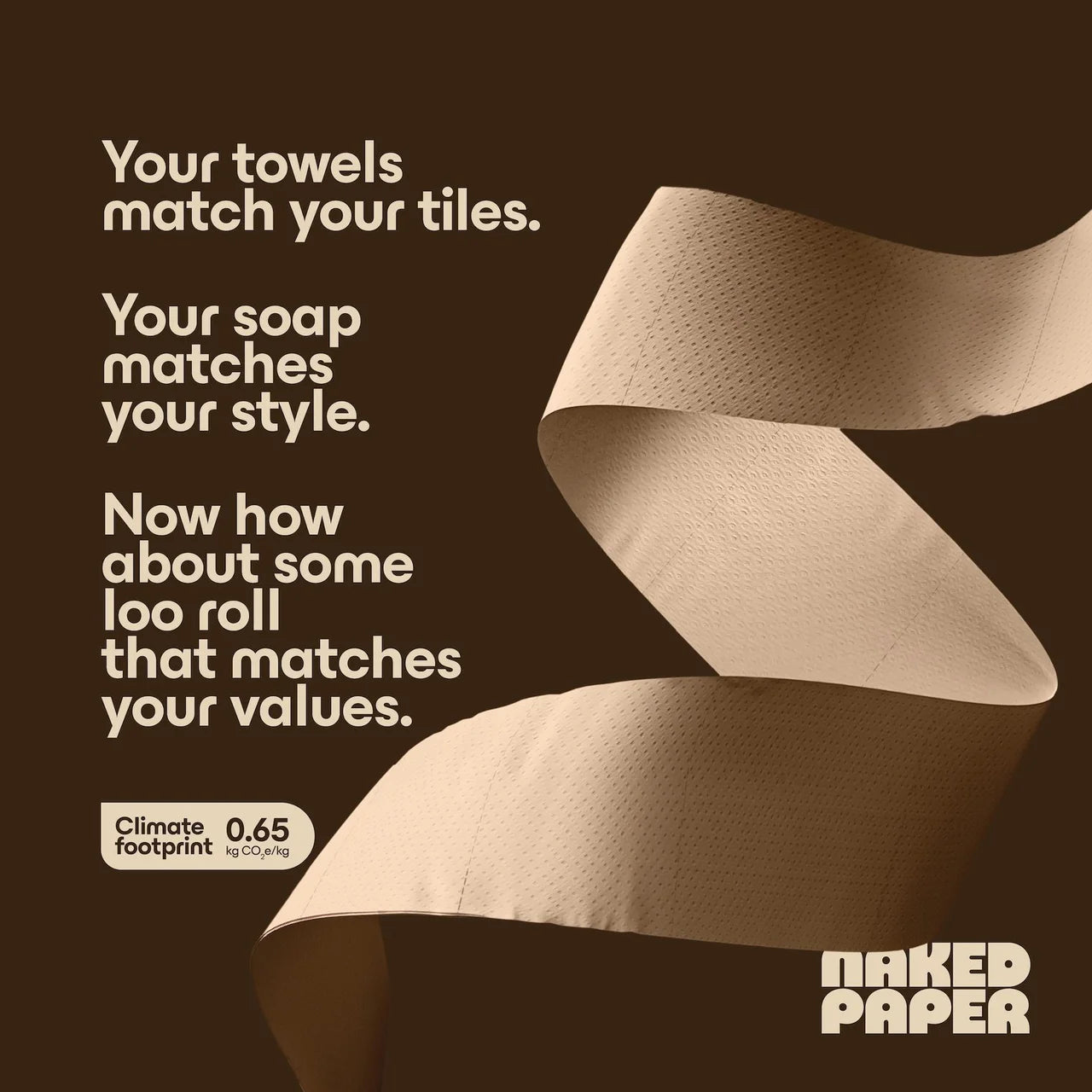 Naked Paper Unbleached Super Soft Extra Long Bamboo Toilet Paper 6 per pack