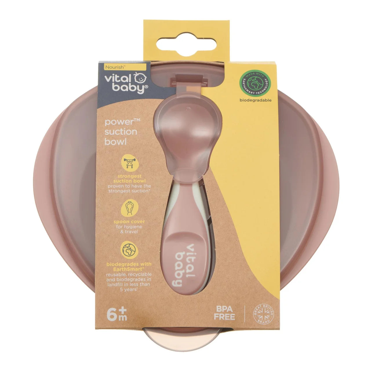 Vital Baby Nourish Power Suction Bowl - natural berry
