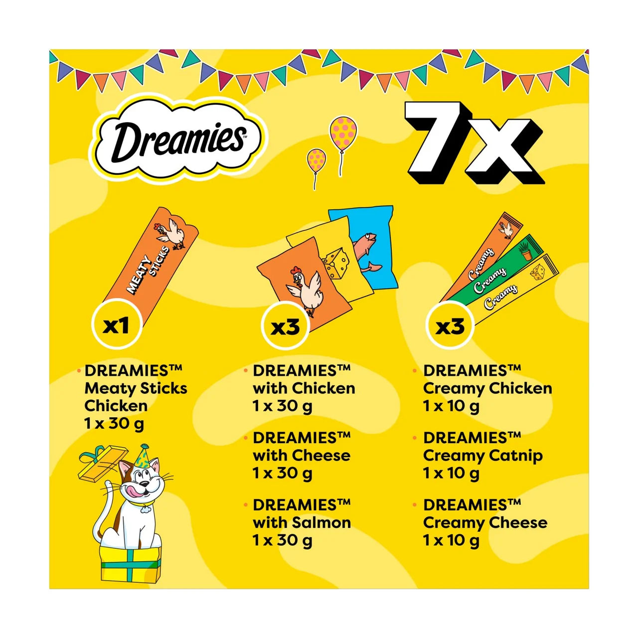 Dreamies Mixed Cat Treats Party Pack Selection 150g
