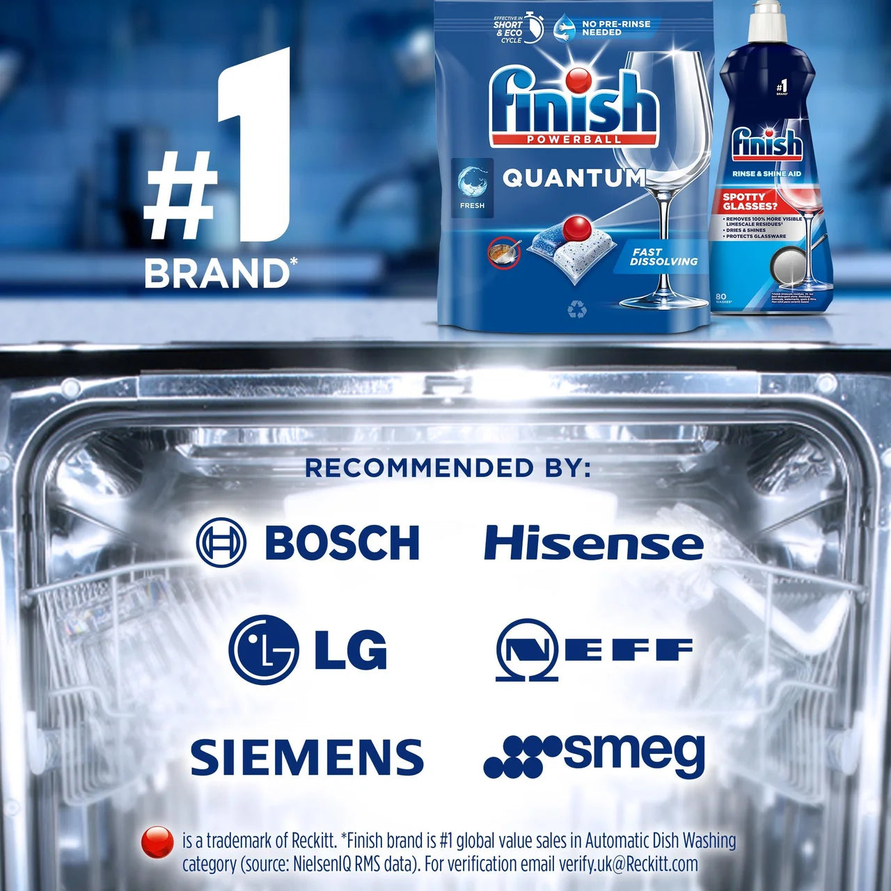 Finish Quantum Infinity Shine Dishwasher Tablets Regular 166 per pack