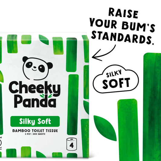 Cheeky Panda Silky Soft Bamboo Toilet Paper 4 per pack