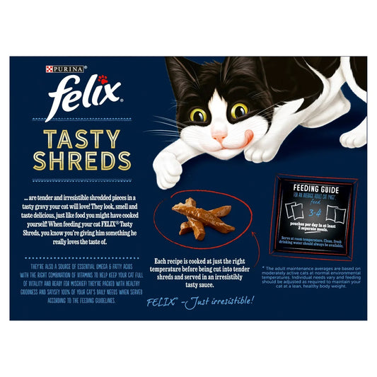 Felix Tasty Shreds Farm Selection in Gravy Wet Cat Food 12 x 80g