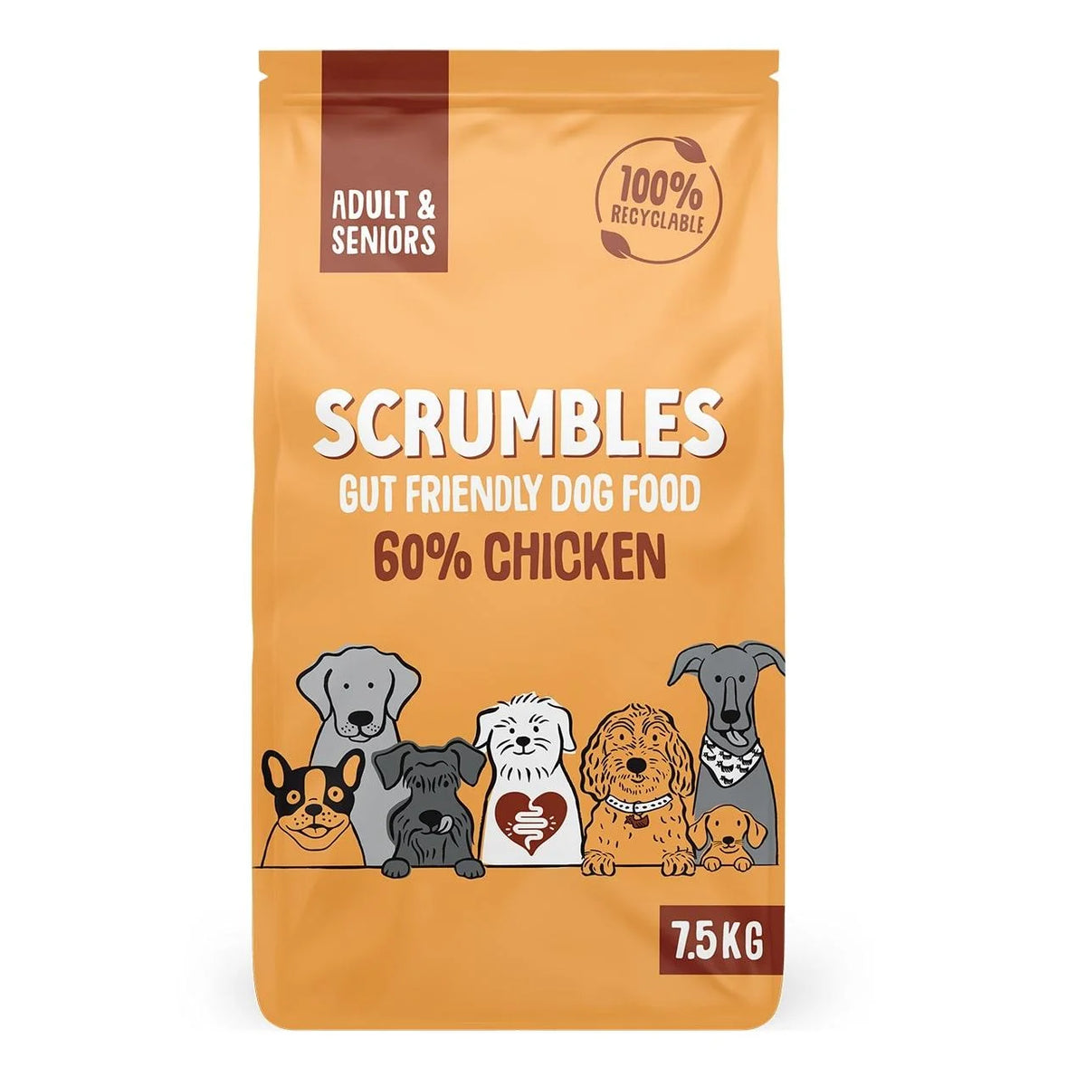 Scrumbles Adult and Seniors Chicken Dry Dog Food 7.5kg