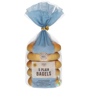M&S 5 Plain Sourdough Bagels